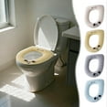 thumbnail image 1 of Juego de fundas para el asiento del inodoro | Almohadilla de punto blanda y lavable engrosada con asa – alta elasticidad, poliéster cálido y transpirable, ajusta redondo y alargado | Pack de 2, 1 of 6