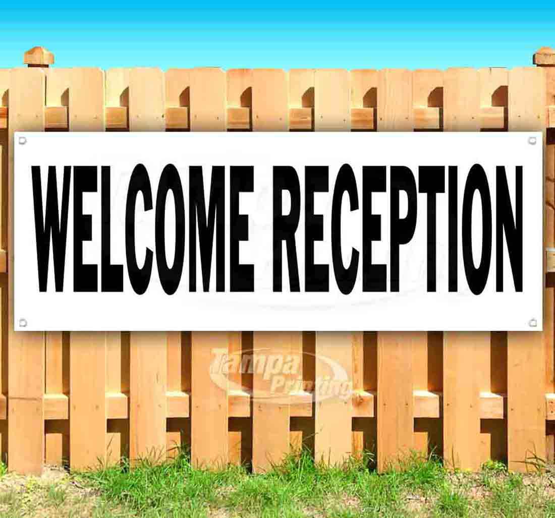 Heavy-Duty Vinyl Single-Sided with Metal Grommets Non-Fabric Welcome Reception 13 oz Banner 