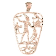 14K Rose Gold Egyptian Pendant - 51 mm