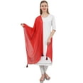 thumbnail image 4 of Phagun Foulard Tour de Cou en Mousseline à Franges d'Été Dupatta Femme Longue Étole Foulards-Rouge, 4 of 5