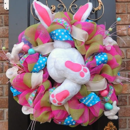 

Jiaroswwei Multi-color Cute Cartoon Cloth Garland with Rabbit Pendant Door Decor for Easter