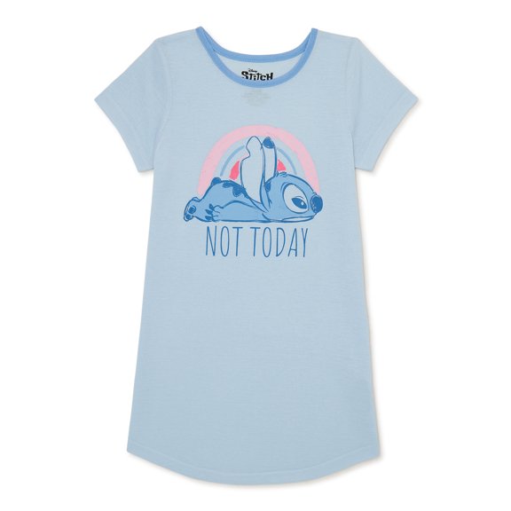 Disney Stitch Girls Short Sleeve Nightgown, Sizes 4-12