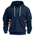 thumbnail image 6 of Hoodies for Men Quater Zip Up Pullover Sweatshirt Casual Workout Mens Hoodies with Pockets, Navy, Size XXXL, 6 of 6