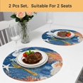 thumbnail image 5 of Blue Red Seahorse Coastal Round 13 Inch Placemats Set of 2, Navy Blue Beach Coral Nautical HeatResistant Non Slip Place Mats for Dining Table, Wipeable Braided Kitchen Table Mats for Housewarming, 5 of 9