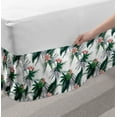 thumbnail image 2 of Jungle Bed Skirt, Subtropical California Brazil Botanical Nature Green Leaves Flowers, Elastic Bedskirt Dust Ruffle Wrap Around for Bedding Decor, 4 Sizes, Hunter Green Coral White, by Ambesonne, 2 of 2