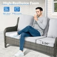 thumbnail image 5 of Vcatnet 2 Pieces Outdoor Patio Furniture Loveseat Sectional Sofa All Weather Wicker Conversation Set for Deck, Porch, Gray, 5 of 6