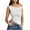 White-03, variant on Mittory Womens Summer Off The Shoulder Crop Tops Sleeveless One Shoulder Ruched Asymmetrical Going Out Tank Top