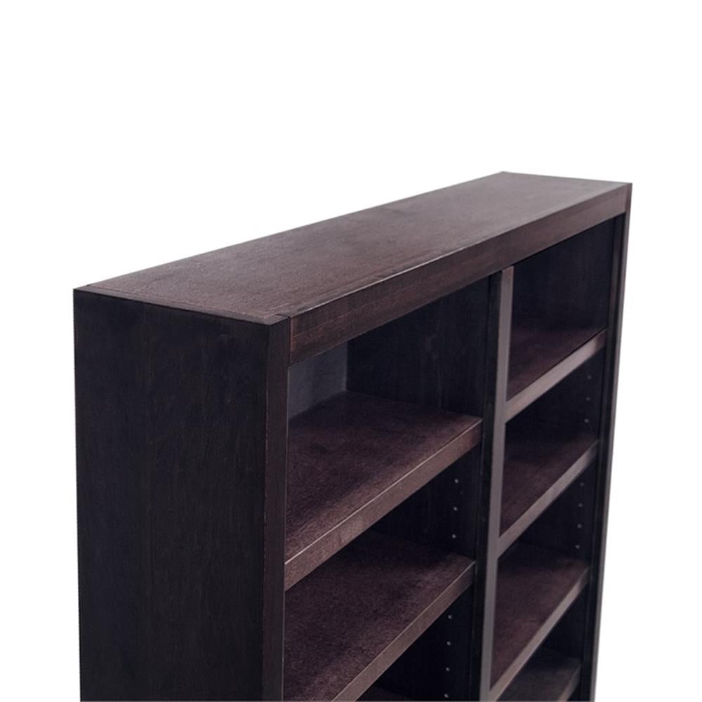 Bowery Hill Wood Espresso Bookcase Rectangular Adjustable Shelves 84" Unassembled