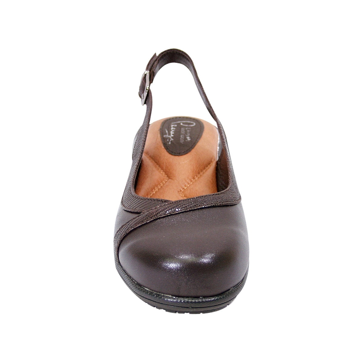 PEERAGE June Women Extra Wide Width Leather Slingback Clog