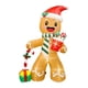 thumbnail image 4 of Adorno inflable de hombre de jengibre para Navidad, decoración navideña inflable para exteriores, accesorio para césped con luz LED, poliéster durader, 4 of 8