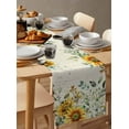 thumbnail image 6 of Table Runner Dresser Scarves 48 Inch Long,Watercolor Blossom Sunflower Leaves Linen Dining Table Runners Plant on Retro Letter Back Tabletop Scarf for Wedding Holiday Party Kitchen, 6 of 9