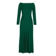 thumbnail image 6 of Diufon Womens Fall off Shoulder Dresses Casual Long Sleeve Maxi Dress Solid Color Breathable Dress, 6 of 6