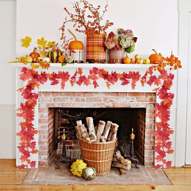 XYAIYT Décorations d'Halloween Vignes Simulées Longue Durée Réutilisables Guirlande de Feuilles d'Érable pour Décoration de Maison d'Halloween Intérieure et Extérieure et Fête Facile à Agencer pour Porches Portes Fenêtres 66,9 Po Multicolore
