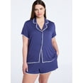 thumbnail image 2 of Joyspun Women’s Pointelle Knit Notch Top and Shorts Pajama Set, 2-Piece, Sizes XS-3X, 2 of 6