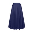 thumbnail image 2 of Skirt for Women Plus Size Summer Solid Color Skirt for Women Long Elastic Waist Color Flared Womens Skirts, Dark Blue-S, 2 of 7