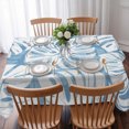 thumbnail image 3 of Light Blue Monstera Deliciosa Table Cloth Waterproof Tablecloths, Summer Botanical Tropical Tablecloth Dining Table Cover for Kitchen Party Tabletop Outdoor, Rectangle Tablecloth 60x102 Inch, 3 of 9