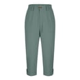 thumbnail image 6 of XAOFW Capri Pants For Women Casual Solid Color Straight Leg Cargo Pants With Button Front For Summer Comfort And Daily Wear Stylish Bottoms S, 6 of 7