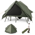 thumbnail image 1 of Gymax 2 in 1 Camping Cot Combo Travel Cot Tent w/Pop-up Tent Shelter Bag & Rainfly, 1 of 10