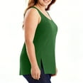 thumbnail image 5 of XUNKUSGA Plus Size Tank Tops Loose Fit Summer Sleeveless T Shirts for Women Casual Soild Color Trendy Scoop Neck Tunic Tees for Beach L-5XL,Green, 5 of 7