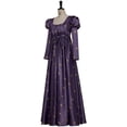 thumbnail image 2 of Women Vintage Regency Dress Floral Embroidery High Waistline Renaissance Gown Long Dress, 2 of 7