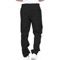 thumbnail image 5 of Autumn And Winter Mens Solid Color Work Pants Drawstring Leg Mouth Sticky Tape Pocket Casual Pants, 5 of 5