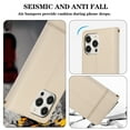 thumbnail image 5 of Allytechgroup Wallet Case for Apple iPhone 13 Pro with Crossbody Strap Hand Wrist, Makeup Mirror Cards Slots Cash Pocket RFID Blocking Flip Stand Slim Case Cover for iPhone 13 Pro, Beige, 5 of 8