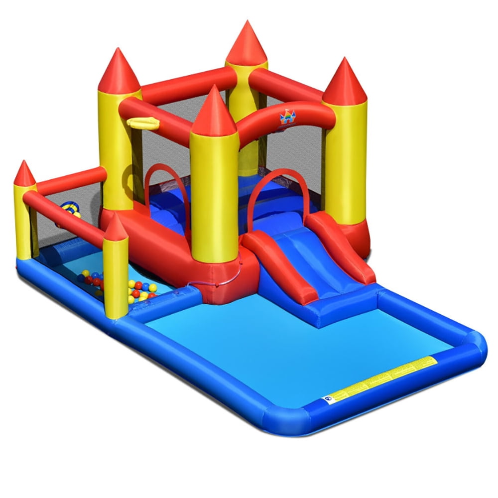 Aimee Lii Inflatable Water Slide Castle Kids Bounce House with 480W Blower, Playhouse for Kids Outdoor