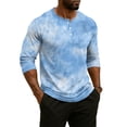 thumbnail image 4 of CCRFTGI Polo Shirts for Men Henley 3/4 Sleeve Raglan Big and Tall Tie Dye T Shirts Jersey Baseball Button Up Classic Summer Fall Blouse Tops Light Blue L, 4 of 7