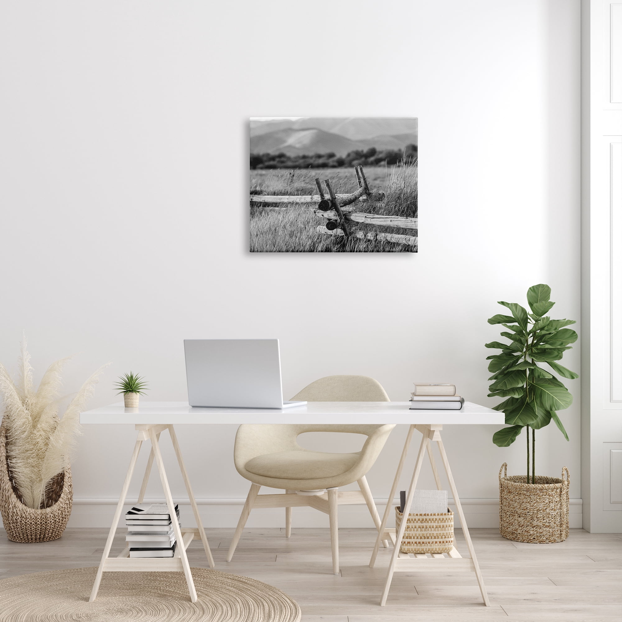 Stupell Industries Countryside Ranch Fence Rural Pasture Grass Photography Photograph Gallery Wrapped Canvas Print Wall Art, Design by Steve Smith
