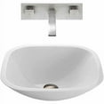 thumbnail image 5 of Vigo Square Shaped White Phoenix Stone Glass Vessel Sink with Brushed Nickel Wall Mount Faucet, 5 of 6