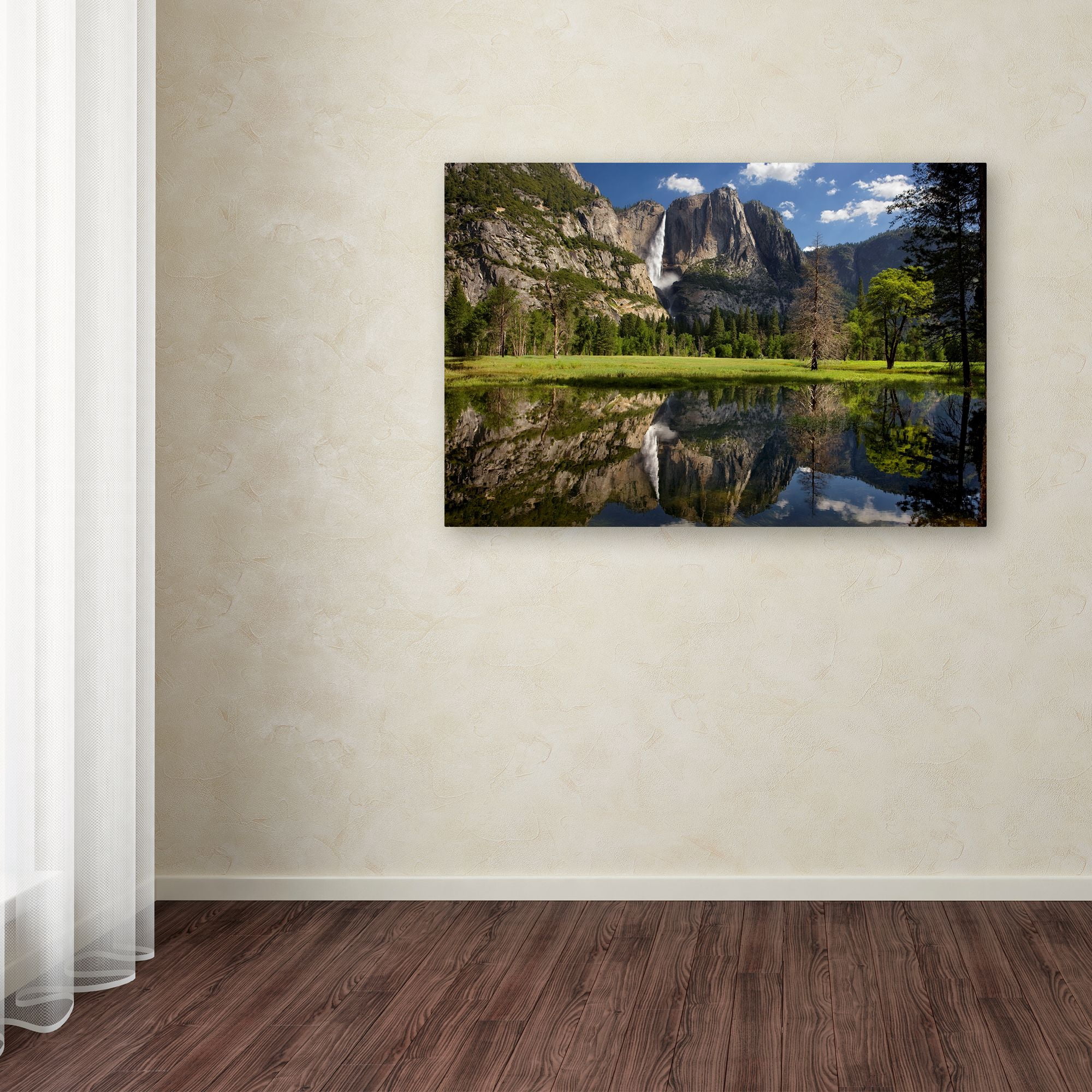 Trademark Fine Art 'Yosemite Falls Reflection' Canvas Art by Mike Jones Photo