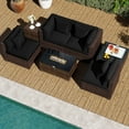 thumbnail image 4 of Costway 7 PCS Patio Furniture Set 40,000 BTU Gas Fire Pit Table Propane Tank Cover Table Mix Brown + Black, 4 of 10