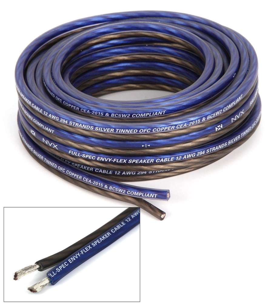 NVX XWS1225 25 ft. of True Spec 12 Gauge EnvyFlex Speaker Cable/Wire (100% Oxygen-Free Copper)