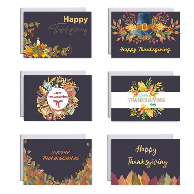 Tarjeta De Acción De Gracias Tarjeta De Día De Acción De Gracias De Otoño Con Pegatinas De Sobre Tarjetas De Notas En Blanco Dentro De La Tarjeta De Regalo 6 Uds. Advancent EL017620-04