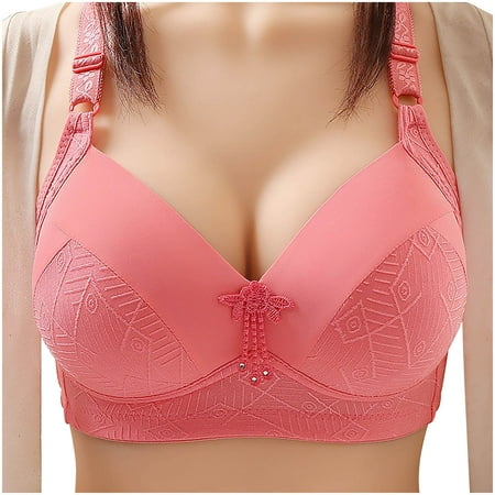 

YANHAIGONG Women s Side Retraction No Steel Ring Underwear Strap Type Thin Mould Cup Breathable Bra True Bras For Women