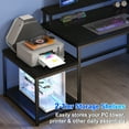 thumbnail image 6 of Enhomee  L Shaped Desk Gaming Desk with LED Light & Power Outlet 55.1 Inch Reversible L Shaped Computer Desk with Storage  Shelf, Corner Desk for Home Office Desk, Black, 6 of 9