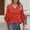 Red, variant on Shirts for Women Ruffle Floral Printed 3/4 Sleeved V-Neck Business Work Blouses Spring Summer Trendy Loose Fit Dressy Casual Tops