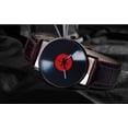 thumbnail image 4 of Classic Vinyl LP Record Design Face Man Woman Black Band Watch-258-B, 4 of 6