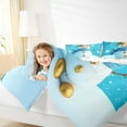 thumbnail image 4 of Manfei Cute Snowman Full Size Comforter Sets,Merry Christmas Bedding Comforter Set,White Blue Bedding Sets For Girls Kids,Ultra Soft Home Decor Reversible,3 Pieces, 4 of 8