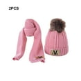 thumbnail image 4 of Sonducket Manténgase abrigado y a la moda, conjunto de gorro y bufanda de lana para niños, gorro y bufanda gruesos encantadores para niños y Sombreros Rosa, 4 of 6