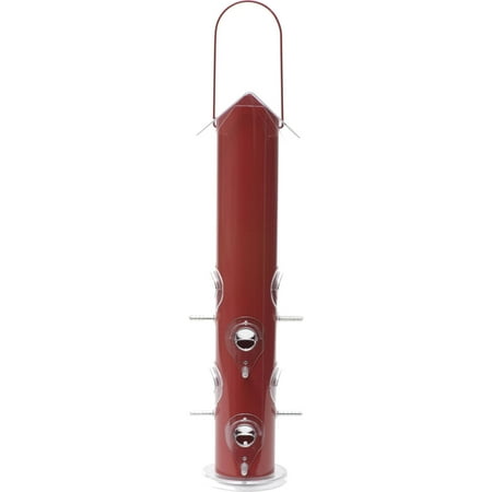 Perky-Pet Red Metal Tube Wild Bird Feeder