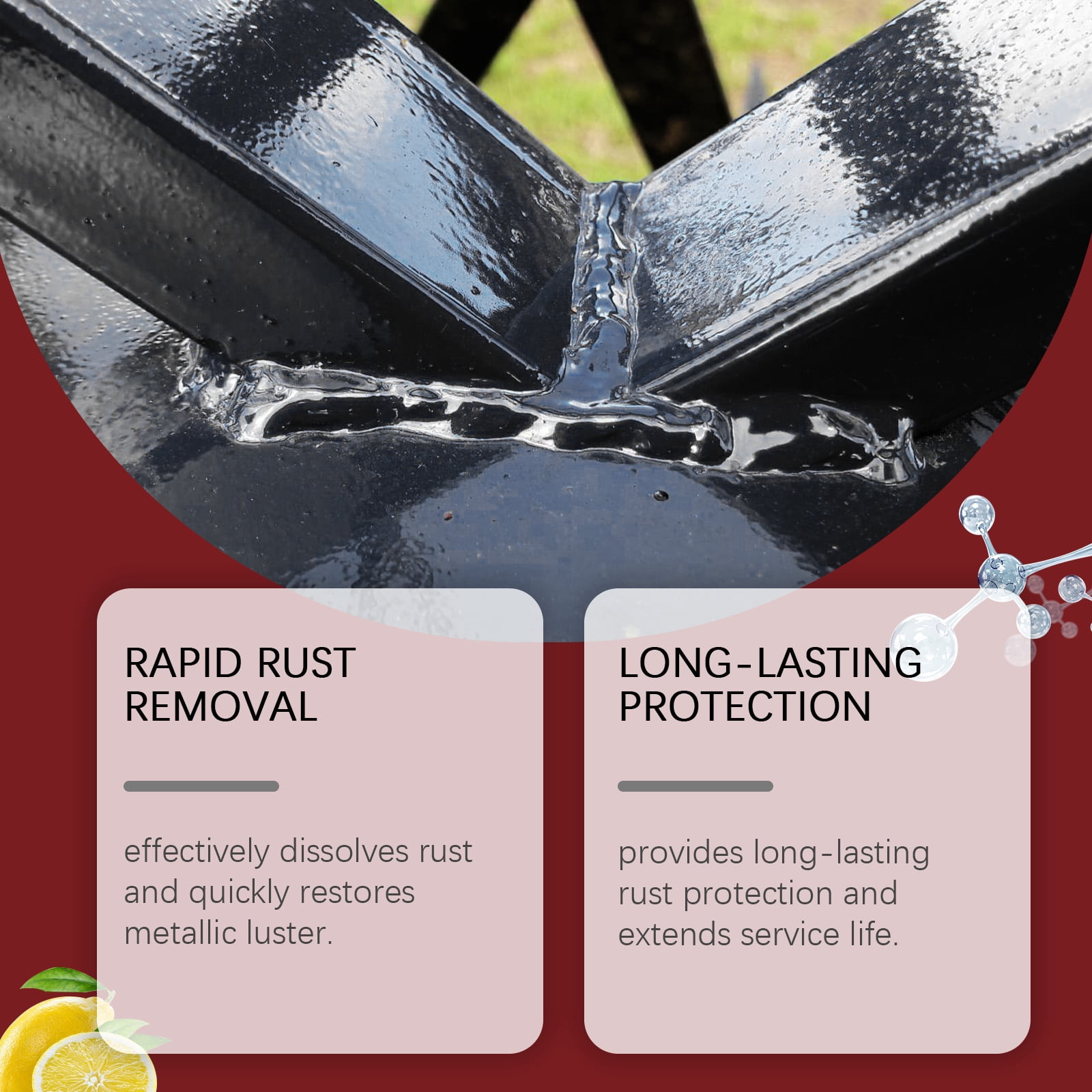 Alvantor Rust Converter Paint, Black Rust Reformer Paint for Metal, 3.53oz