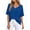 Blue, variant on yillto Womens Blouse Summer V Neck Plain Short Sleeve Loose Top Causal Trendy Dressy Shirts Outfits