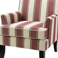 thumbnail image 6 of Upholstery Armchairs Set of 2 Accent Chairs Sofa Couch Wood Legs Nailhead Trim Bedroom Home Living Room Striped White Red, 6 of 9