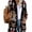 black, variant on Women Open Front Geometric Print Cardigan Long Sleeve Knit Outwear with Pockets
