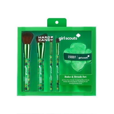 Hard Candy Girl Scouts Limited Edition Bake & Blend Brush Set, Makeup Brushes & Setting Powder Puff, 5 Piece Gift Set