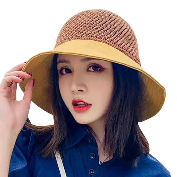 Summer Mesh Sun Hats for Women Wide Brim Packable Bucket Hat | Wide Brim Sun Hats for Women,Women Foldable Packable Beach Hat,Floppy Bucket Sun Hat