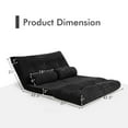 thumbnail image 4 of Demi Bonn Adjustable Floor Sofa Couch, Foldable Lazy Sofa Sleeper Bed, Multi-Functional Floor Loveseat, 6-Position Adjustable Sleeper Lounge Couch with 2 Pillows, for Reading, Gaming, Black, 4 of 7