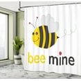 thumbnail image 5 of Ambesonne Honey Bee Shower Curtain, Bee Mine Romantic Cartoon, 69"Wx84"L, Yellow Charcoal Grey, 5 of 5