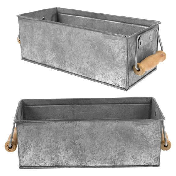 Set of 2 French Iron Soap Dishes with Storage Container and Flower Pot for Office or Work Use